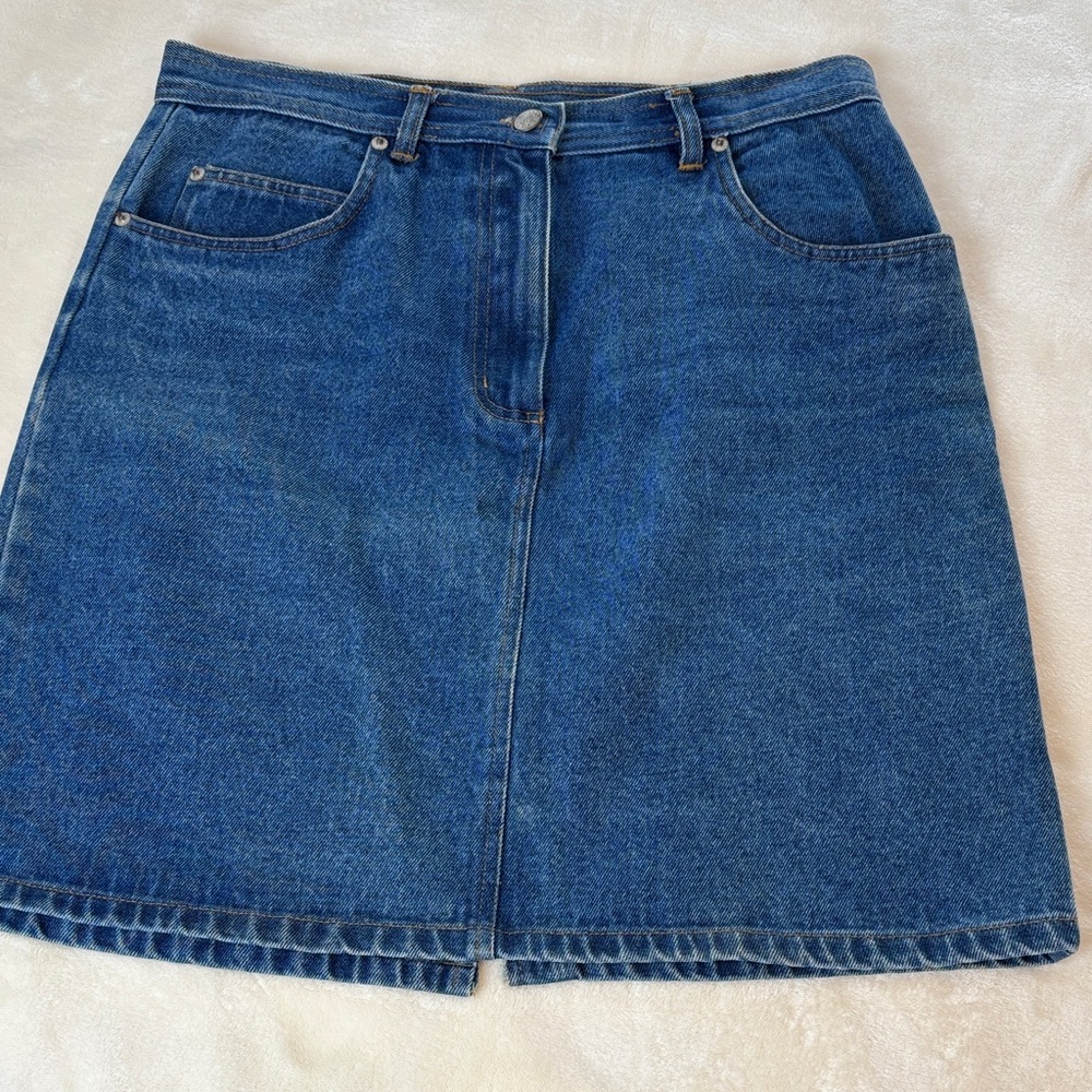 Vintage Classic Bill Blass Blue Denim Skirt - Casual Women's Denim Mini -10 - Picture 10 of 14